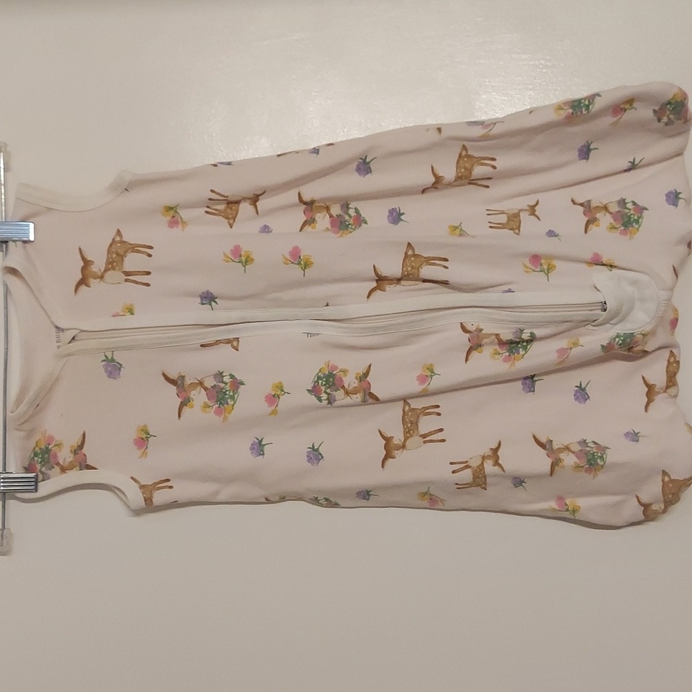 Burt's Bees sleep sack, small, pink deer pattern